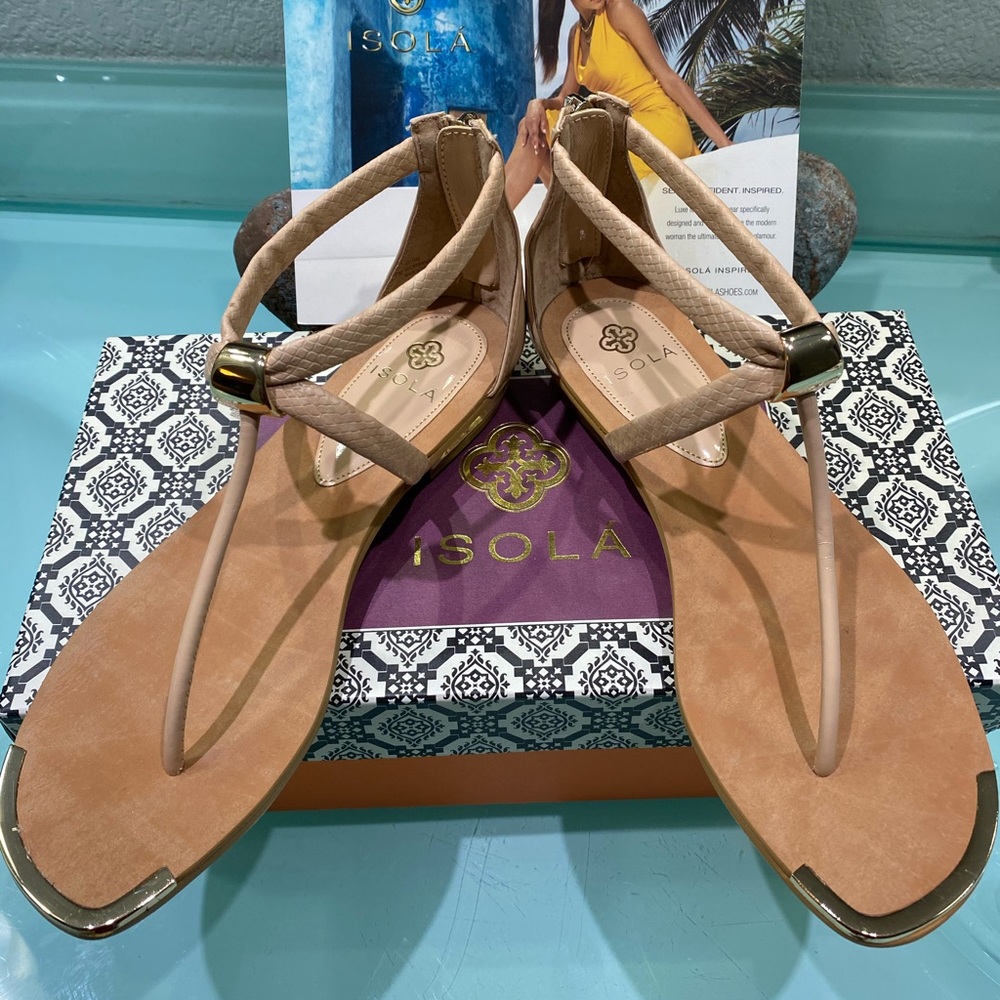 Isola Adelina Blush Snake Print Sandals